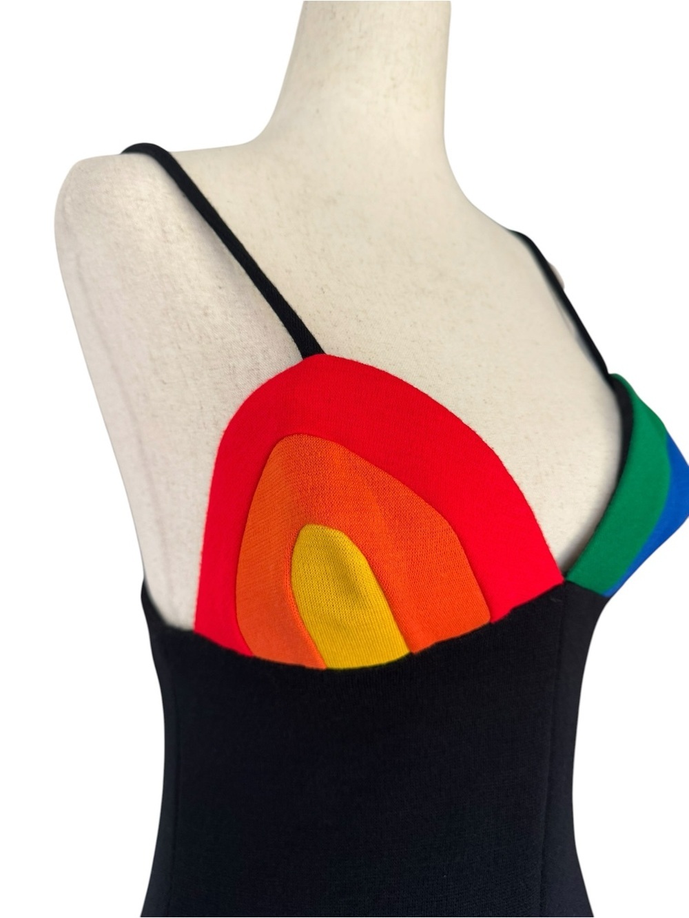 Vintage 70s Carol Paulson for Rainbow of California Black Maxi Dress Rare Mod S - Picture 5 of 14